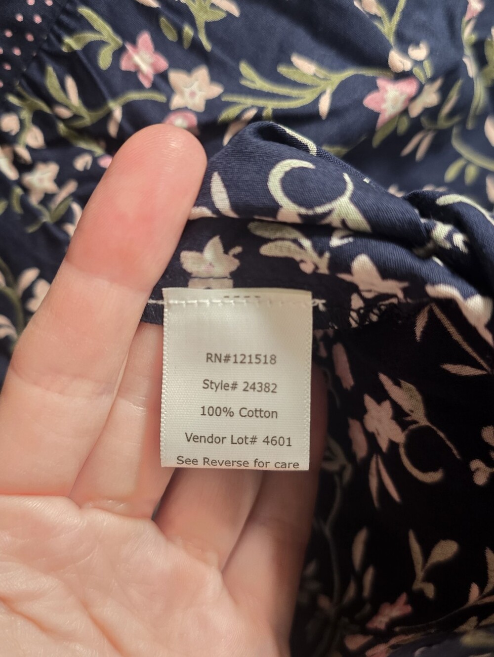 NWT NATIONAL Womens Plus Size Navy Floral House Dress - Picture 4 of 5